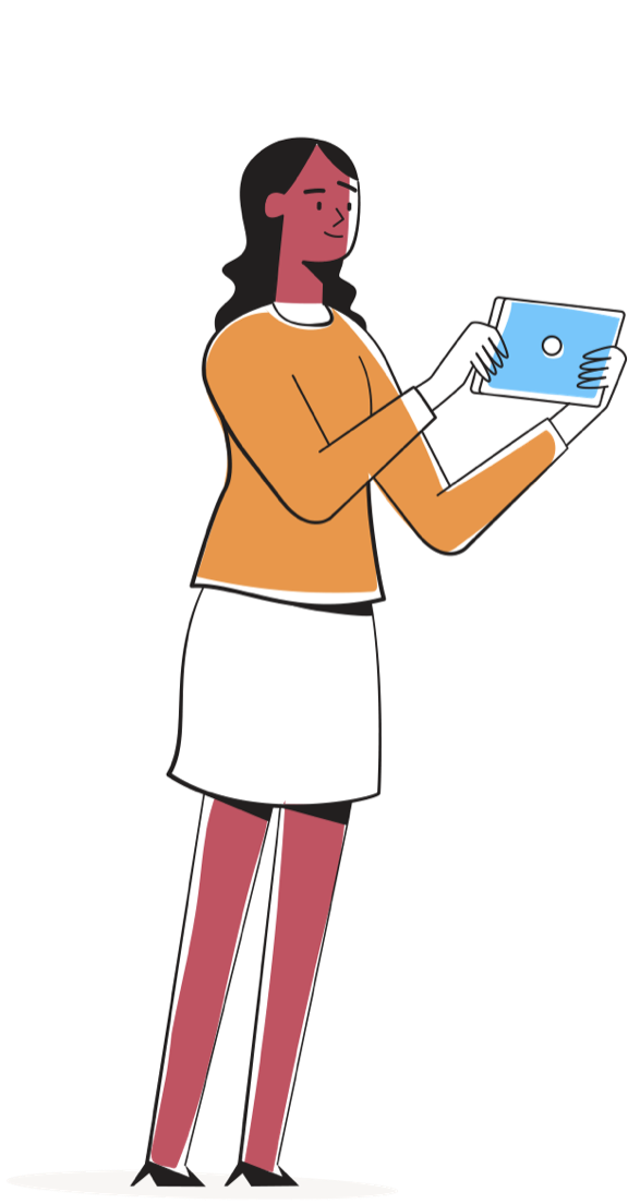 lady-using-touch-device Lady using touch device