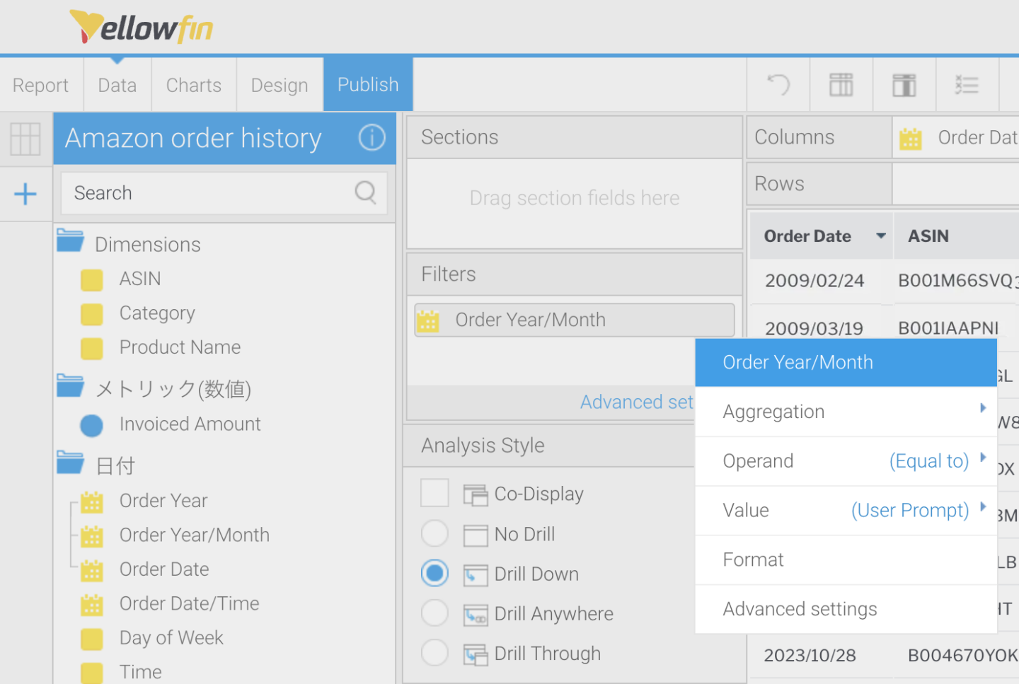 Yellowfin BI | How to Drill Through in Yellowfin Dashboards