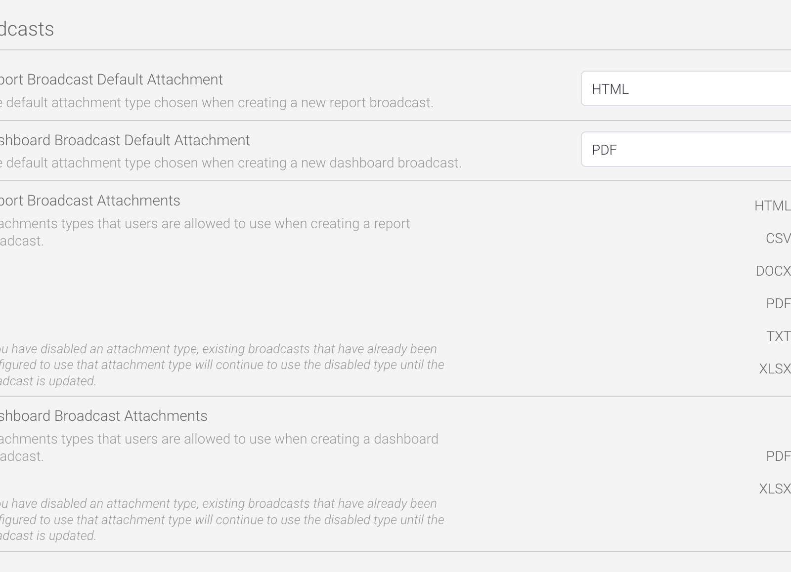 Yellowfin 9.14 Broadcast New Options