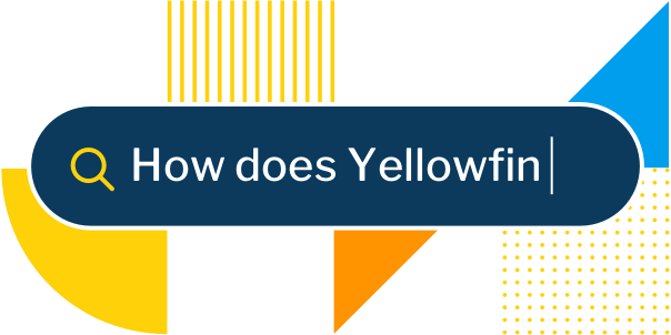 illustration of yellowfin search bar and its core capabilities